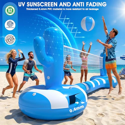 2026 Pool Volleyball Net With Lights,Inflatable Volleyball Net For Pool,Floating Swimming Game Toy for Kids&Adults,Solar pool Volleyball Set,Volleyball Net For Inground Pools,Water Sport Pool Party-L