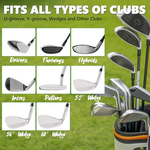 Pro Golf Club Cleaner Brush with Golf Groove Sharpener Tool Golf Towel, Golf Water Brush with Large Capacity Bottle & Retractable Clip-Holds 6.8oz of Water, Golf Accessories for Men Women
