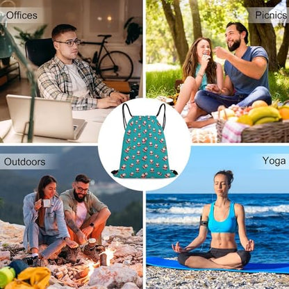 Swimming Drawstring Sack Waterproof Gym Backpack for Beach Sports Yoga Gear, Lightweight Unisex, Christmas New Year Santa Claus Bags - color: Picture (343)