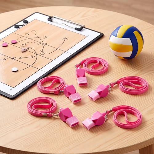 Junkin 5 Pack Pealess Referee Whistles with Lanyards, Loud Crisp Sound, Cushioned Mouthpiece for Coaches, Referees, Teachers, Lifeguards, Sports, Safety & Emergency Use