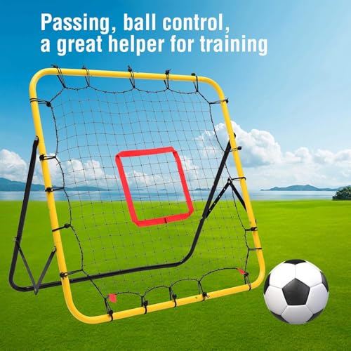 Baseball Softball Rebounder Net, 3.3×3.3FT Pitching & Fielding Training Net with Target, Adjustable Height, Alloy Steel Frame, Quick Setup for Baseball/Softball Practice