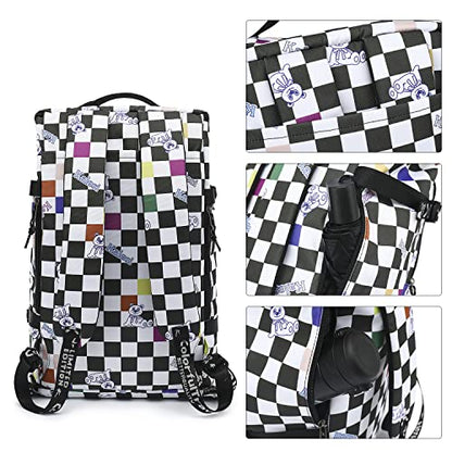 Kalesi Gym Duffle Bag Backpack 4-Way Waterproof with Shoes Compartment for travel Sport Hiking laptop (Checkerboard) - color: Checkerboard