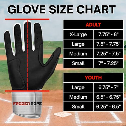 F3 Frozen Rope Batting Gloves - Premium Leather (0.9mm) Long Cuff Batting Gloves - Pro-Grade Baseball and Softball Gloves - Men, Women, and Youth Sizes - color: Black/Tan, size: Youth Small