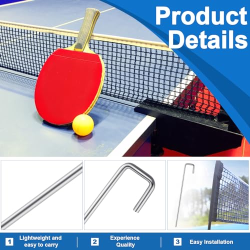 Moxweyeni 20 Pcs Table Tennis Net J Pin Replacement Sports Table Tennis Net Clip Insert for Table Tennis Accessories