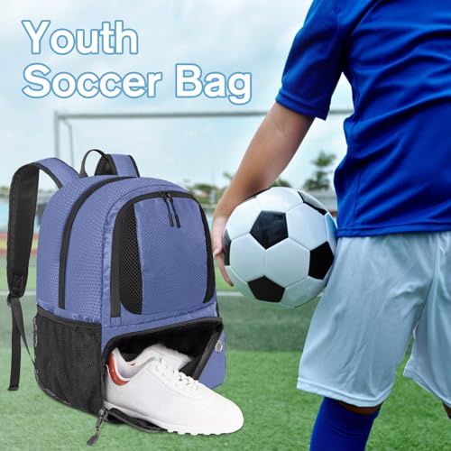 YOREPEK Soccer Backpack,Soccer Bag with Ball Holder, Water resistant Sport Equipment Bags Fit Basketball Volleyball Football - color: Purple