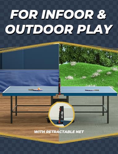Glymnis Ping Pong Paddles Set, Ping Pong Balls with Retractable Net,Table Tennis Rackets with Carry Bag, Indoor/Outdoor Table Tennis Game Accessories