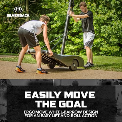 Silverback NXT Portable Adjustable 10ft Outdoor Basketball Hoop - 50" and 54" Basketball Goal Backboard Available - Assembles in 90 Minutes