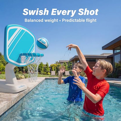 GoSports Water Basketballs 2 Pack - Choose Between Size 3 and Size 6, Great for Swimming Pool Basketball Hoops - style: Light Blue SIze 3 (7" D)