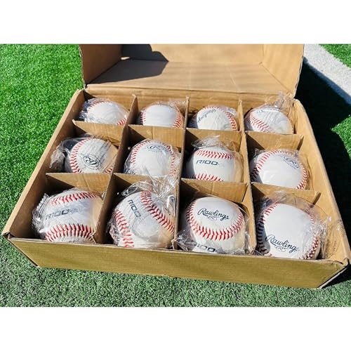 Rawlings | Practice Baseballs | R100-P or FSR100-P Baseballs | Collegiate, High School & Youth | Flat or Raised Seam Options - style: Raised Seam (High School / Youth)