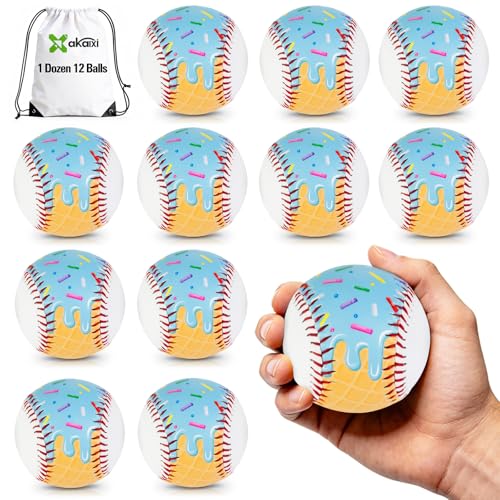 Baseballs PVC 9in Practice Baseball for Training Hitting Lifestyle Decor Ideal Personalized Inspired Gifts for Players Coaches Moms - color: Blue Drip