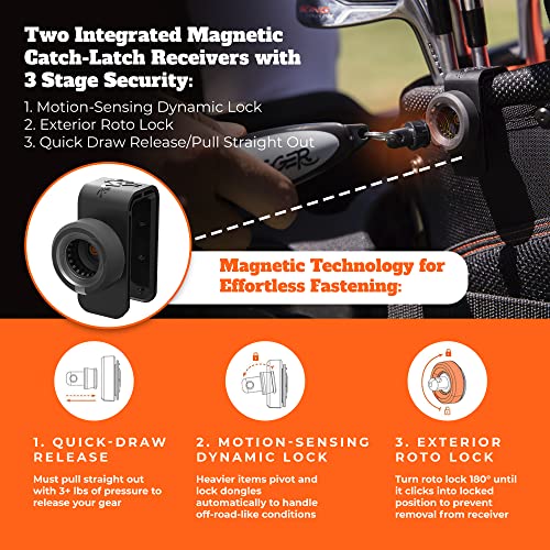Frogger BrushPro Latch-It Golf Club Cleaner, Ergonomic Grip and Latch-it Magnet - Professional Golf Club Brush and Groove Cleaner for Golfers - color: Orange