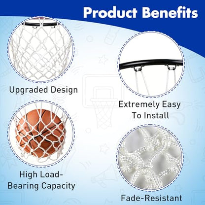 REGUICORP Heavy Duty Basketball Net Replacement, 12 Loops Premium Basketball Hoop Net, All Weather Anti Whip Nets for Indoor or Outdoor, Professional Basketball Accessories
