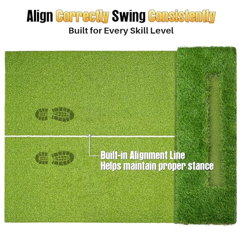 Golf Hitting Mat 6x4ft Golf Mats Practice Indoor Outdoor with 20mm EVA Base Golf Practice Mat with 9 Hitting Holes Ideal for All Levels