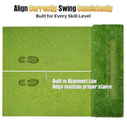 Golf Hitting Mat 6x4ft Golf Mats Practice Indoor Outdoor with 20mm EVA Base Golf Practice Mat with 9 Hitting Holes Ideal for All Levels