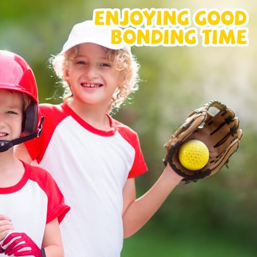 12 Pack Yellow Dimpled Baseballs, 9-Inch Pitching Machine Baseballs for Hand-Eye Coordination, Hitting and Fielding Practice