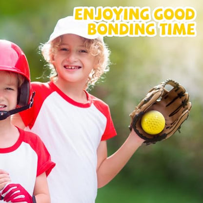 12 Pack Yellow Dimpled Baseballs, 9-Inch Pitching Machine Baseballs for Hand-Eye Coordination, Hitting and Fielding Practice