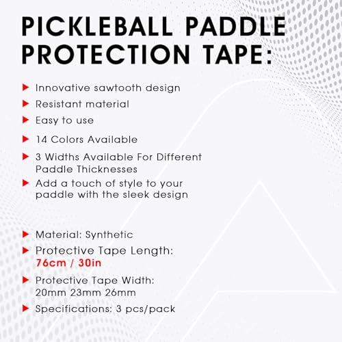 PICKLETECH Pickleball Paddle Protection Tape - Paddle Head Edge Guard - Racket Edge Protection Tape -Fit Perfectly Curved Edge -No Wrinkling - color: Bright Green, size: Width 26mm