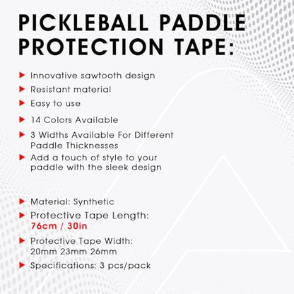 PICKLETECH Pickleball Paddle Protection Tape - Paddle Head Edge Guard - Racket Edge Protection Tape -Fit Perfectly Curved Edge -No Wrinkling - color: Pink, size: Width 20mm