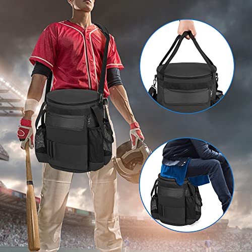 Baseball Bucket Bag for 6 Gallon Bucket, Softball Bucket Cover Organizer with Multi Pocket for Bat, Gloves, Scoreboards and Other Accessories, Bag only