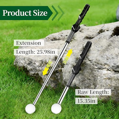 Retractable Golf Swing Training Aid, Portable Golf Swing Trainer for Warm Up Right-Handed Click Stick Golf Grip Trainer with Rhythm Click Sound, Golf Accessories for Beginners, Indoor Outdoor Practice