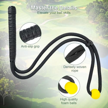 Golf Rope Swing Trainer,Portable Golf Training Aid Improve Speed,Rhythm and Warm Up,Indoor Outdoor Grip Trainer Golf Swing Training Aid for Beginners Advanced Golfers