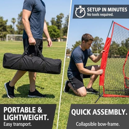 Football Throwing Net ： Quarterback Target for Passing Accuracy Training - Quick Setup Practice Net with Stable Frame & Carry Bag for Backyard or Field Use - size: 5x7FT