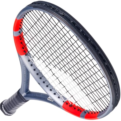 Babolat Pure Strike 100 16x20 4th Gen Tennis Racquet (Carbon Grey) - Strung with 16g Babolat Syn Gut at Mid-Range Tension - color: Black String, size: 4 3/8" Grip