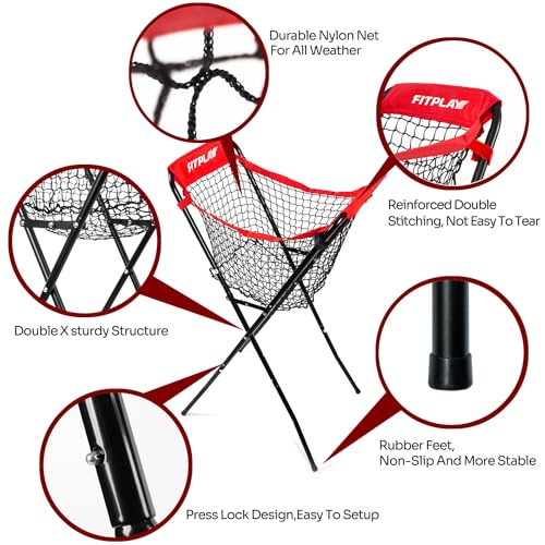 Extra Large Baseball Caddy - Holds Up to 100+ Baseballs or 50+ Softballs for Drills, Portable Ball Caddy for Baseball/Softball with Double X Sturdy Structure, Easy Foldable to Carry