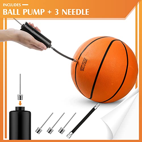 Jexine Basketball Bulk, 12 Pcs 29. 5" Official Size 7 Rubber Basketball with Air Pump for Adult Youth Outdoor Indoor Training Swimming Pool Training Game, Orange
