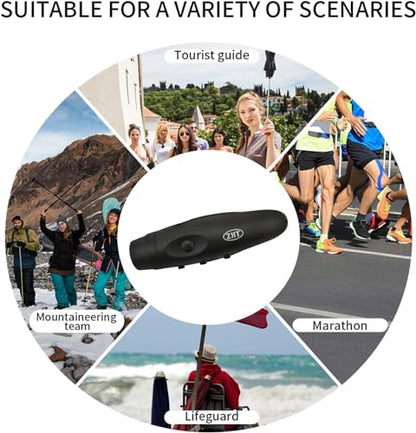 ZHT Electronic Whistles for Referees with USB Charging, 3 Tone High Volume Emergency Whistle for Referee Coaches Teacher, Outdoor Camping Hiking Boating Safety Whistles with Lanyard - color: Two Black