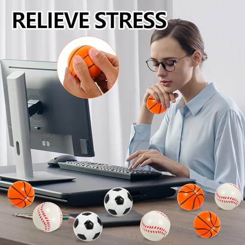 12-Pack Mini Basketball Stress Balls 2 Inch Soft Foam Squeeze Basketballs Ball Small Sport Theme Ball Basketball Party Favors for Kids ,Decor, ,Gifts & Anxiety Relief School Rewards…