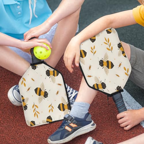 Pickleball Paddle Cover with Pockets and Handle Strap, Racket Sleeve and Ball Holder Organizer, 1 Pcs - color: purple