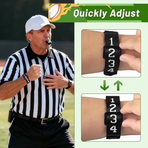 5 Pcs Football Numbered Wrist Down Indicator Down Marker Referee Wristband Indicator Yard Markers Referee Gear, Officials Equipment for Football Games