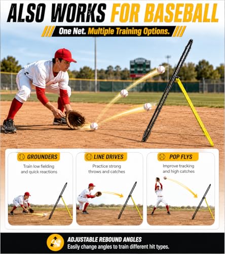 Adjustable Volleyball Rebounder Net 7x4FT/4x4FT– Bounce Back Practice Equipment for Volleyball Spike, Serving Trainer for Lacrosse Training, Ideal for Outdoor Indoor and Backyard Training