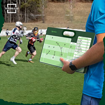 Dry Erase Lacrosse Coaching Board 15x10.5” – Includes 2 Markers, Whiteboard for Coaches, Training Equipment & Accessories, Perfect Coach Gift