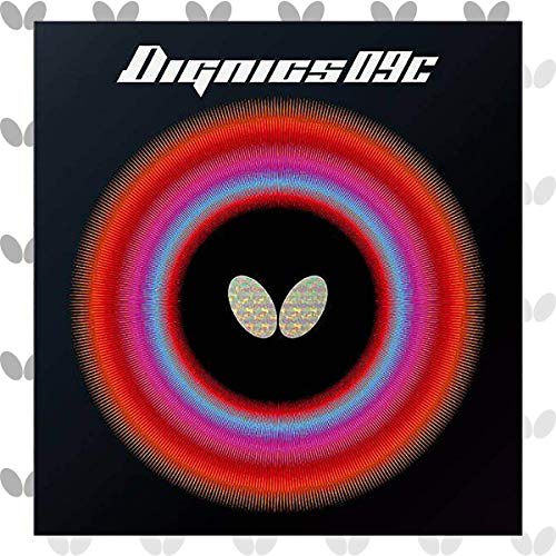 Butterfly Dignics 09C Table Tennis Rubber - 1.9 or 2.1 mm - Red or Black - 1 Inverted Table Tennis Rubber Sheet - Professional Table Tennis Rubber - Rubber of Choice for Timo Boll - color: Black, size: 2.1