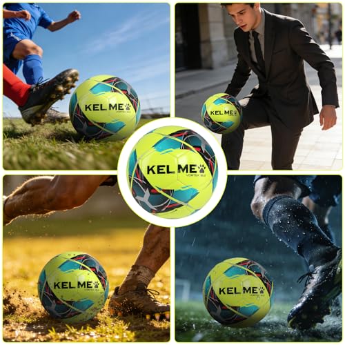 KELME Soccer Ball Sizes 4, 5 - Practice and Match Ball for Adults, Wear-Resistant Lightweight Design for Training and Games