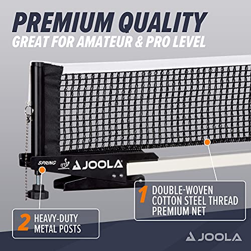 JOOLA Premium Avanti Table Tennis Net and Post Set - Portable and Easy Setup Ping Pong Screw On Clamp Net - color: Black, size: 72 inches x 6"