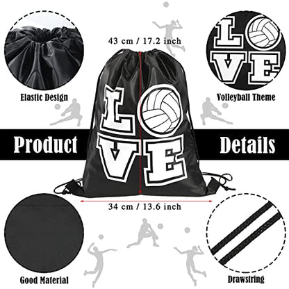 Shappy 12 Pcs 17 Inch Volleyball Style Drawstring Bag Sports Ball Backpack Drawstring Sack Cinch Bags for Team Gift Party Favors - style: Volleyball Style