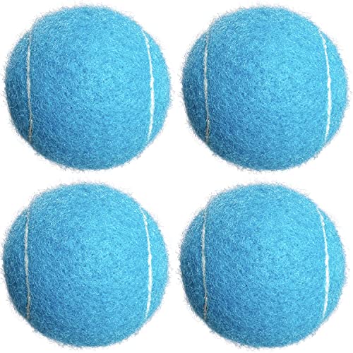 Tennis Balls, 4 Pack Advanced Training & Practice Tennis Balls for Beginners, High Visibility Pet Dog Playing Balls - color: Blue