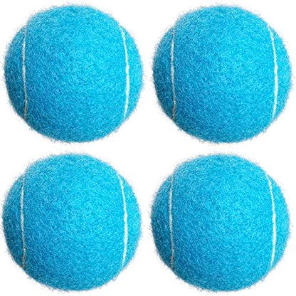 Tennis Balls, 4 Pack Advanced Training & Practice Tennis Balls for Beginners, High Visibility Pet Dog Playing Balls - color: Blue