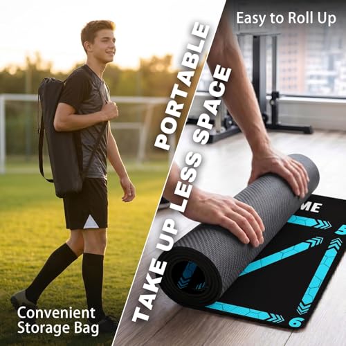 Britimes Soccer Training Mat Football Footstep Training Mat 35 * 24 in - color: Blue