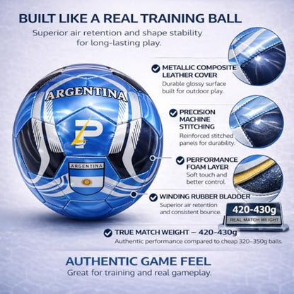 Country Training Soccer Ball: World Edition - size: 5, style: ARGENTINA
