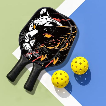 Pickleball Paddles Set of 2 with 4 Balls – High-Performance Fiberglass Face for Precision, Comfortable Grip & Easy Control – Ideal for Beginners & Intermediates – USAPA Approved