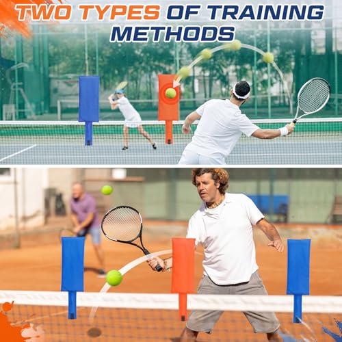 2 Pack Tennis Training Targets for Net, Accuracy Trainer for Serve & Shot Placement, Portable Tennis Target Aid for Adults, Practice Equipment for Backyard, Court & Coaching Drills