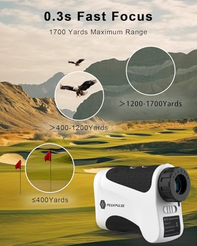 PEAKPULSE Golf Range Finder 650 Yards RangeFinder Golfing High Clarity Display 6X Magnification 0.5 Yard Accuracy Pin Seeker Easy to Use(No Magnet) - color: LE1500AG(Slope)