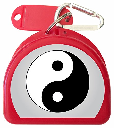 Sport Mouth Guard Case, Mouthguard - Ying & Yang - color: Red