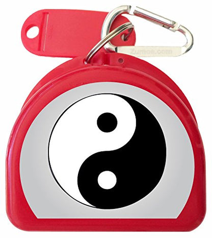 Sport Mouth Guard Case, Mouthguard - Ying & Yang - color: Red