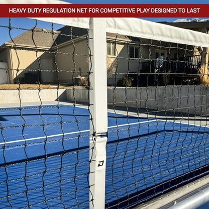 Dominator PRO Portable Pickleball Net - Heavy Duty USAPA Compliant Portable Regulation Pickleball Net - Indoor/Outdoor Aluminum Rust Proof Frame w/Adjustable Net Tension & Locking Wheels - style: Silver
