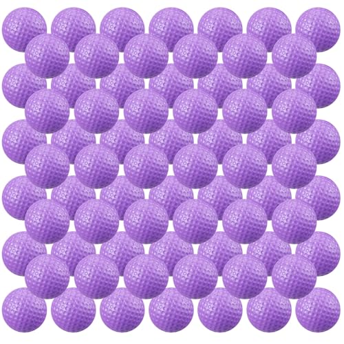 Junkin 80 Pcs Foam Golf Balls Practice Balls Realistic Feel and Flight Sport Training for Indoor or Outdoor Backyard Golf Training - color: Purple